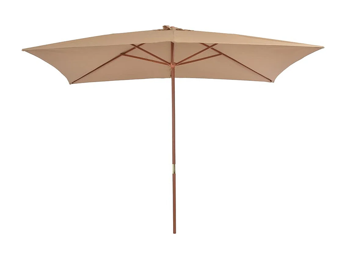 Isabel María  Parasol d'extérieur avec mât en bois 200 x 300 cm taupe