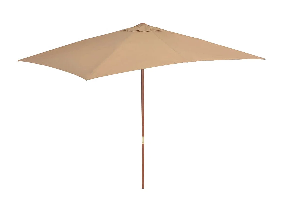 Isabel María  Parasol d'extérieur avec mât en bois 200 x 300 cm taupe
