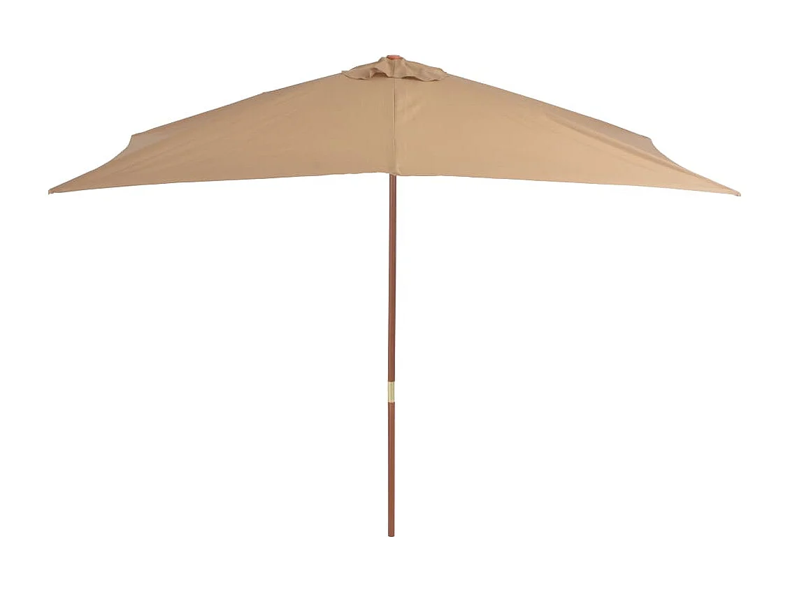 Isabel María  Parasol d'extérieur avec mât en bois 200 x 300 cm taupe