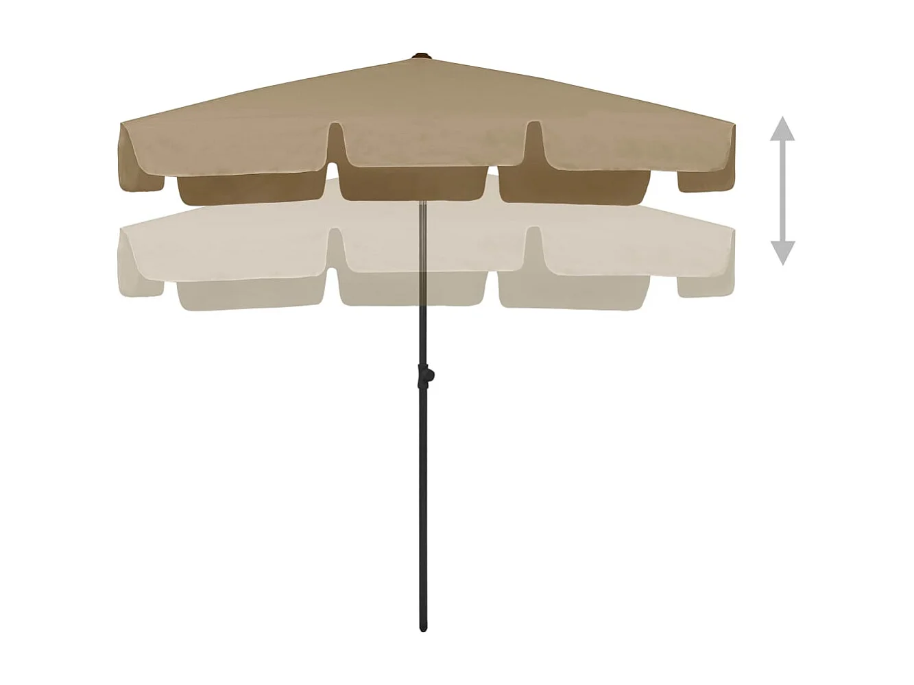 Roxanne  Strandparasol 200x125 cm taupe