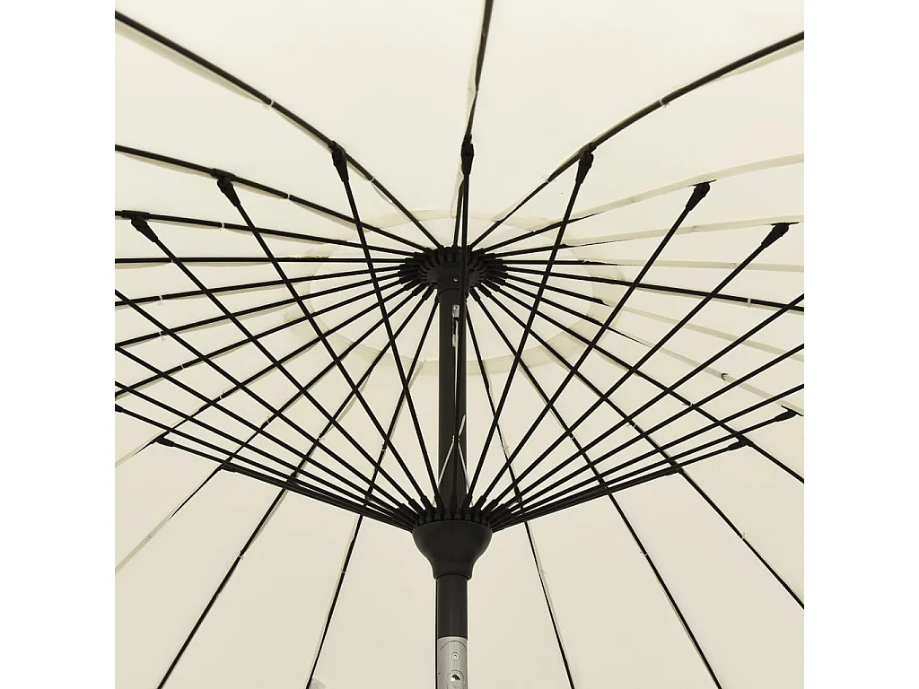 Castlefleming  Parasol d'extérieur et mât avec aluminium 270 cm Blanc sable