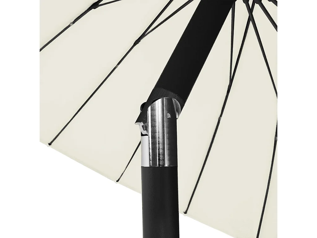Castlefleming  Parasol d'extérieur et mât avec aluminium 270 cm Blanc sable