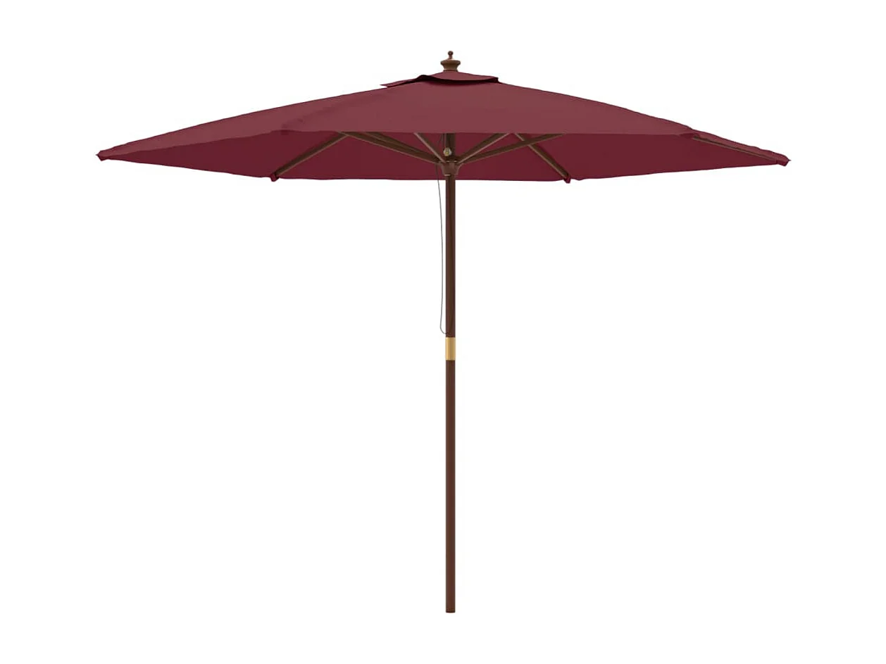 Sophie-Sandrine  Sombrilla de jardín con poste de madera rojo burdeos 299x240 cm