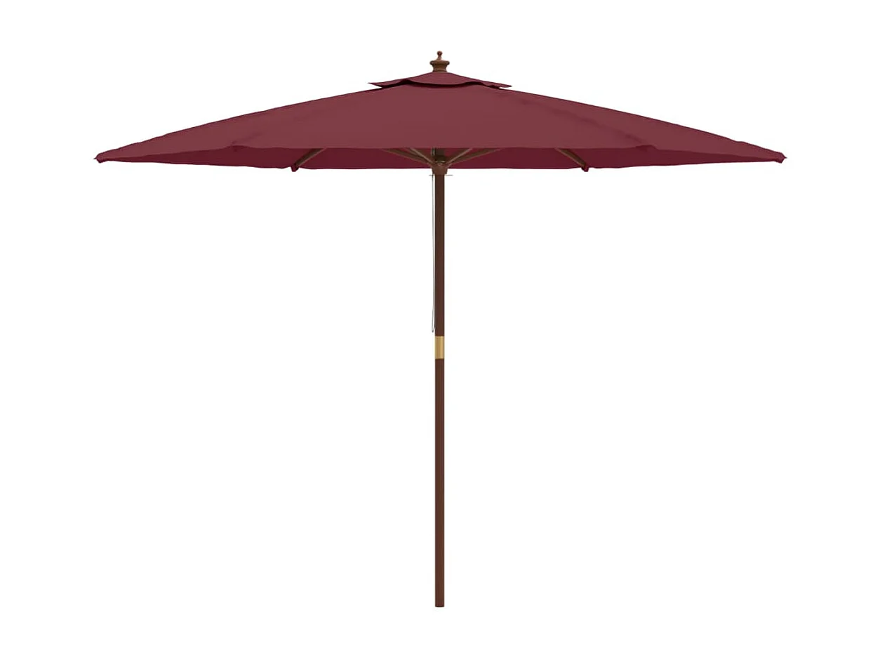 Sophie-Sandrine  Sombrilla de jardín con poste de madera rojo burdeos 299x240 cm