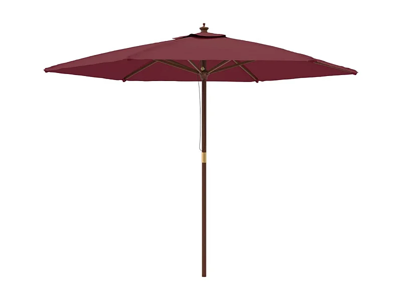 Sophie-Sandrine  Sombrilla de jardín con poste de madera rojo burdeos 299x240 cm