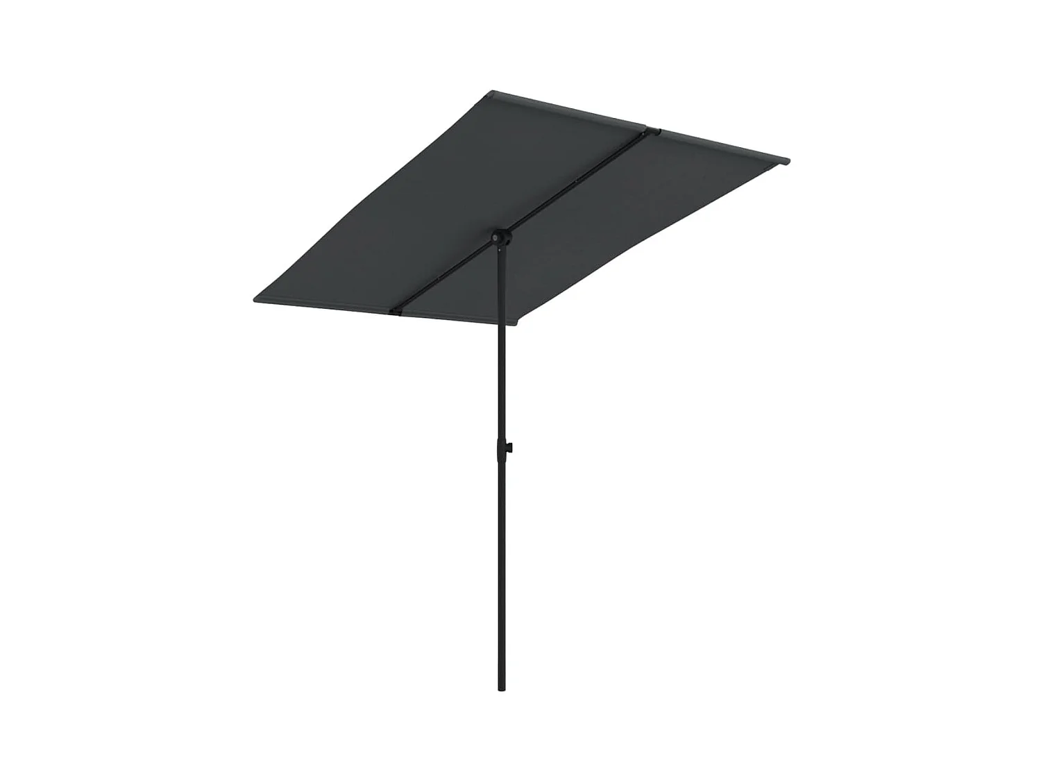 Zuhal  Parasol de jardin avec mât en aluminium 2x1,5 m Noir