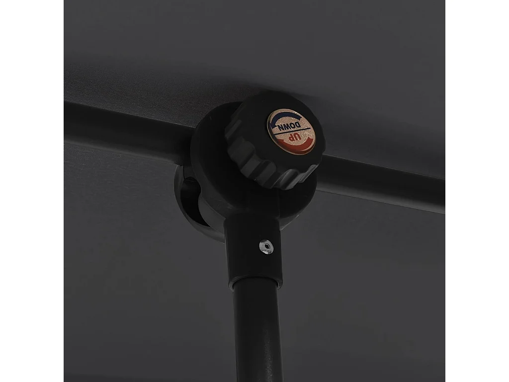 Zuhal  Parasol de jardin avec mât en aluminium 2x1,5 m Noir