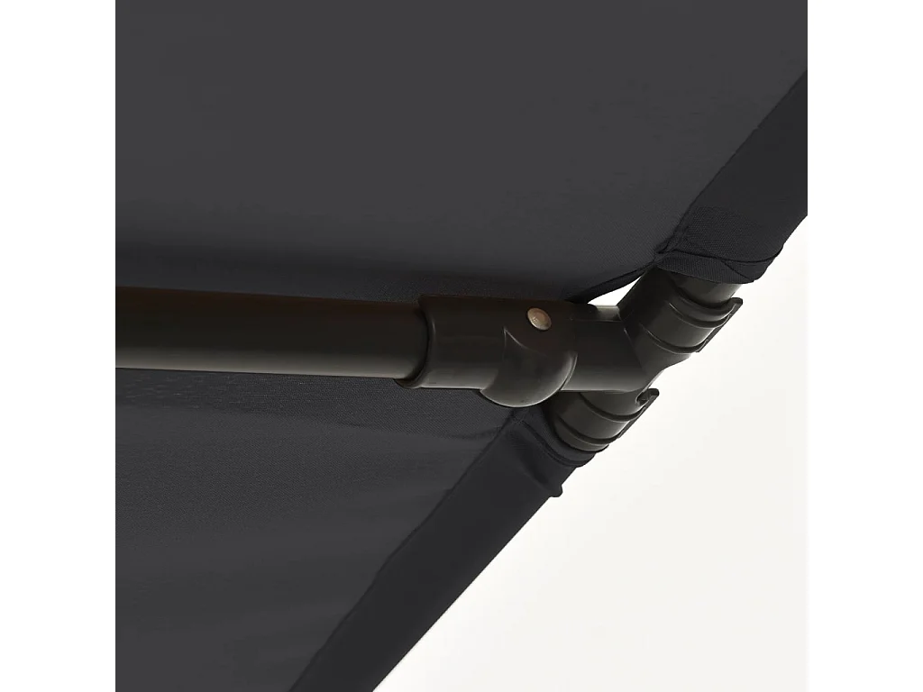 Zuhal  Parasol de jardin avec mât en aluminium 2x1,5 m Noir