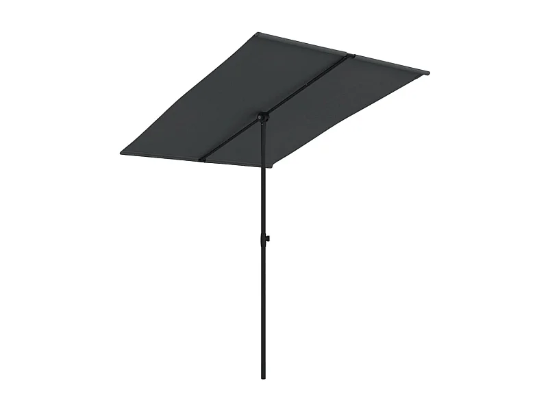 Zuhal  Parasol de jardin avec mât en aluminium 2x1,5 m Noir