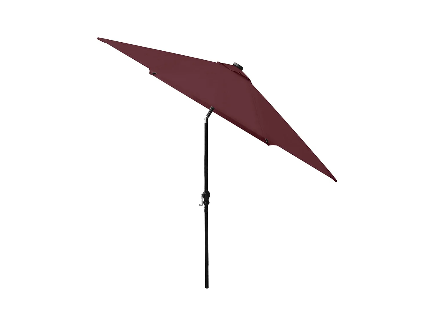 Prudence  Parasol de jardin avec LED et mât en acier rouge bordeaux 2x3 m