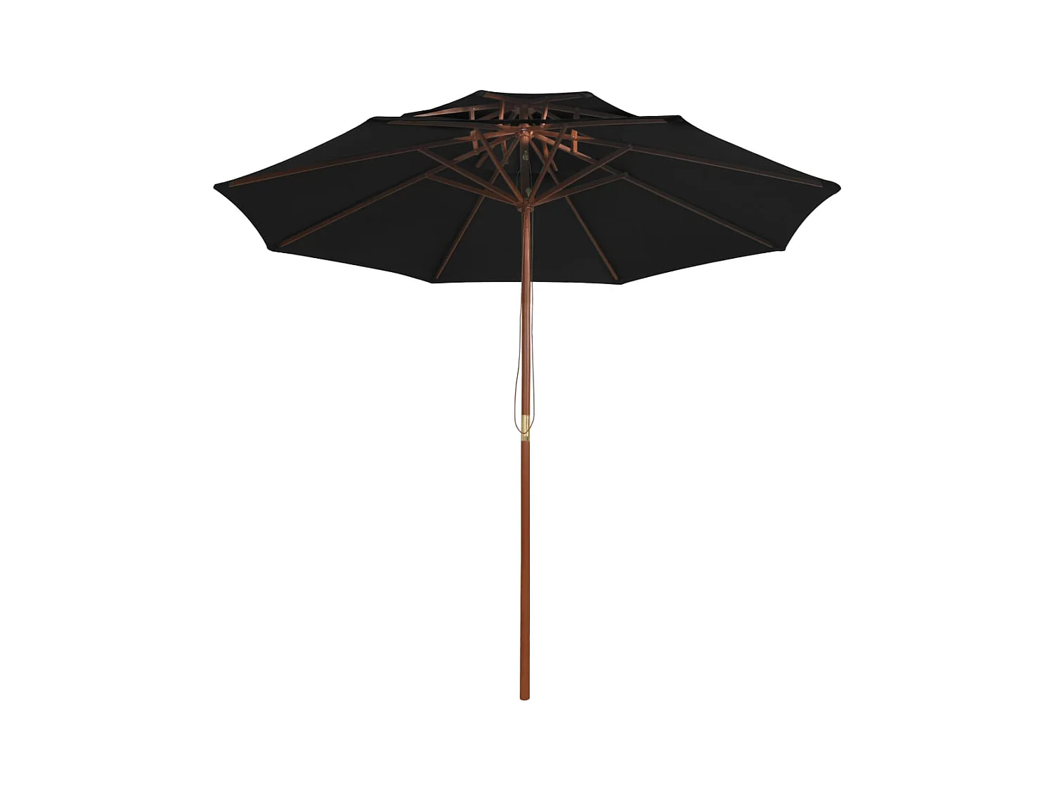 Faylyn  Parasol à deux étages avec mât en bois noir 270 cm