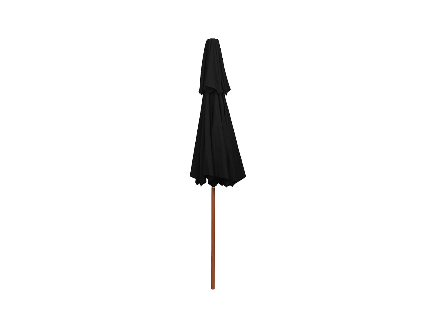 Faylyn  Parasol à deux étages avec mât en bois noir 270 cm