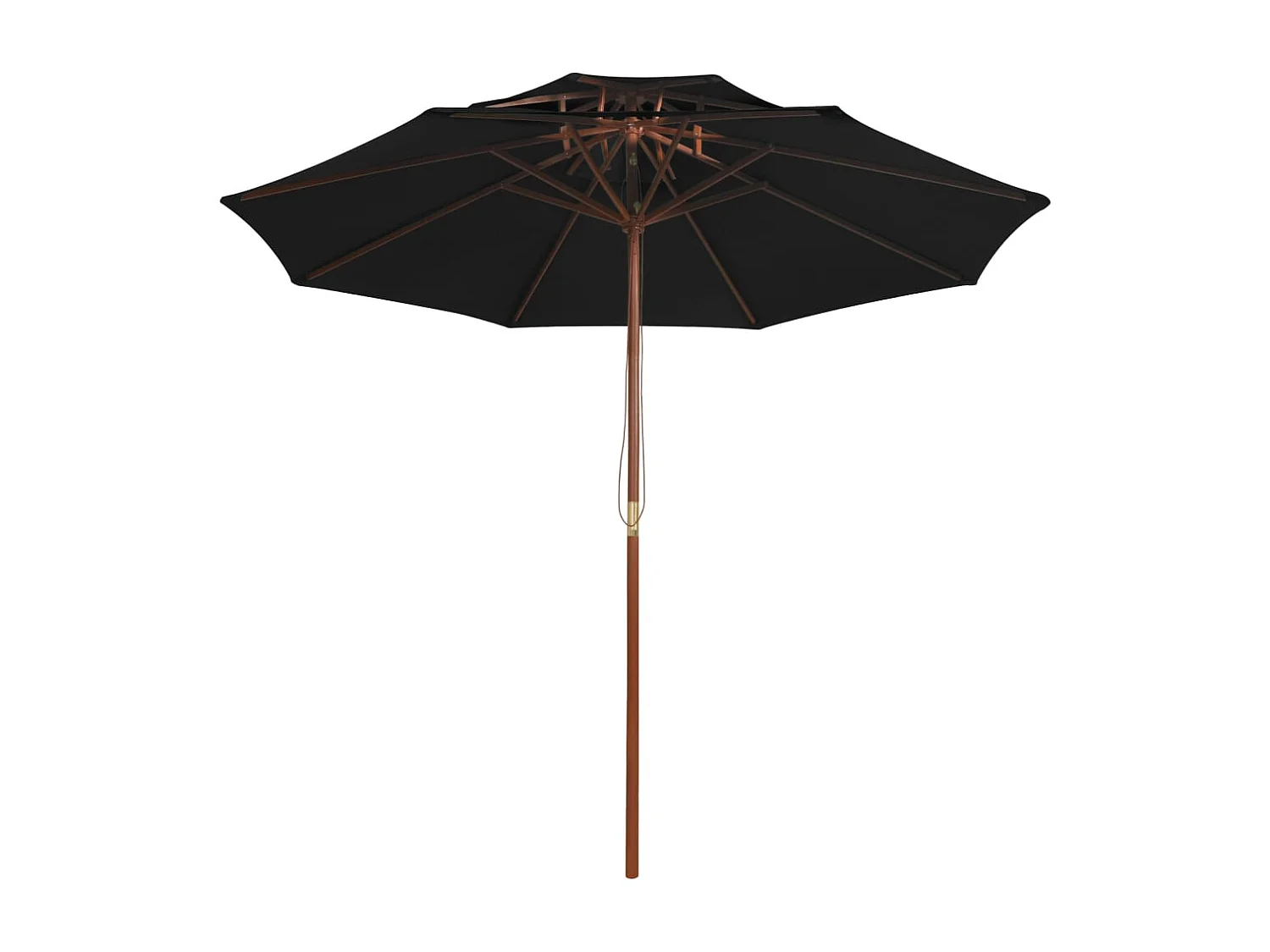 Faylyn  Parasol à deux étages avec mât en bois noir 270 cm