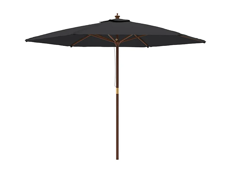 Sophie-Sandrine  Parasol met houten paal 299x240 cm zwart