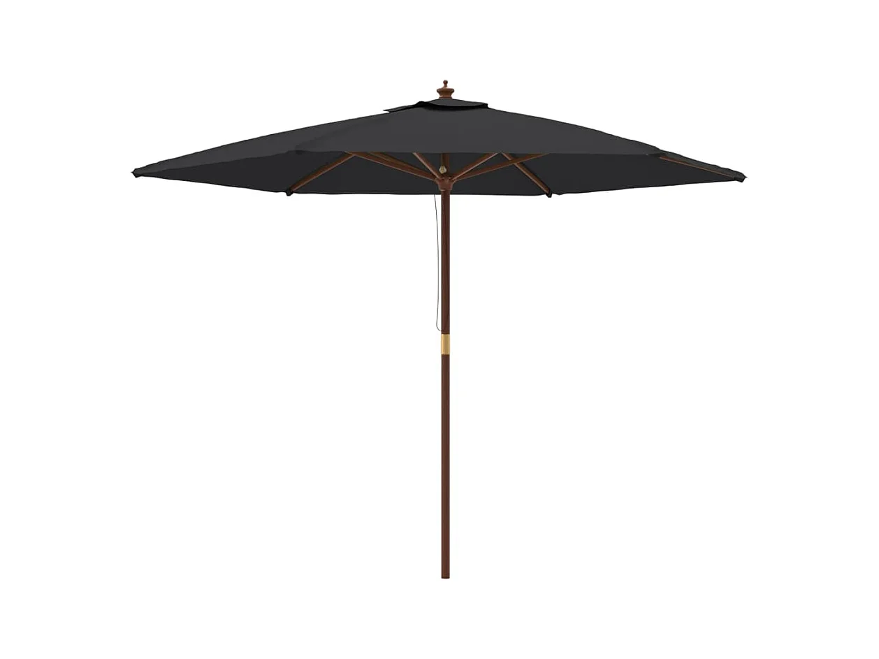 Sophie-Sandrine  Parasol met houten paal 299x240 cm zwart