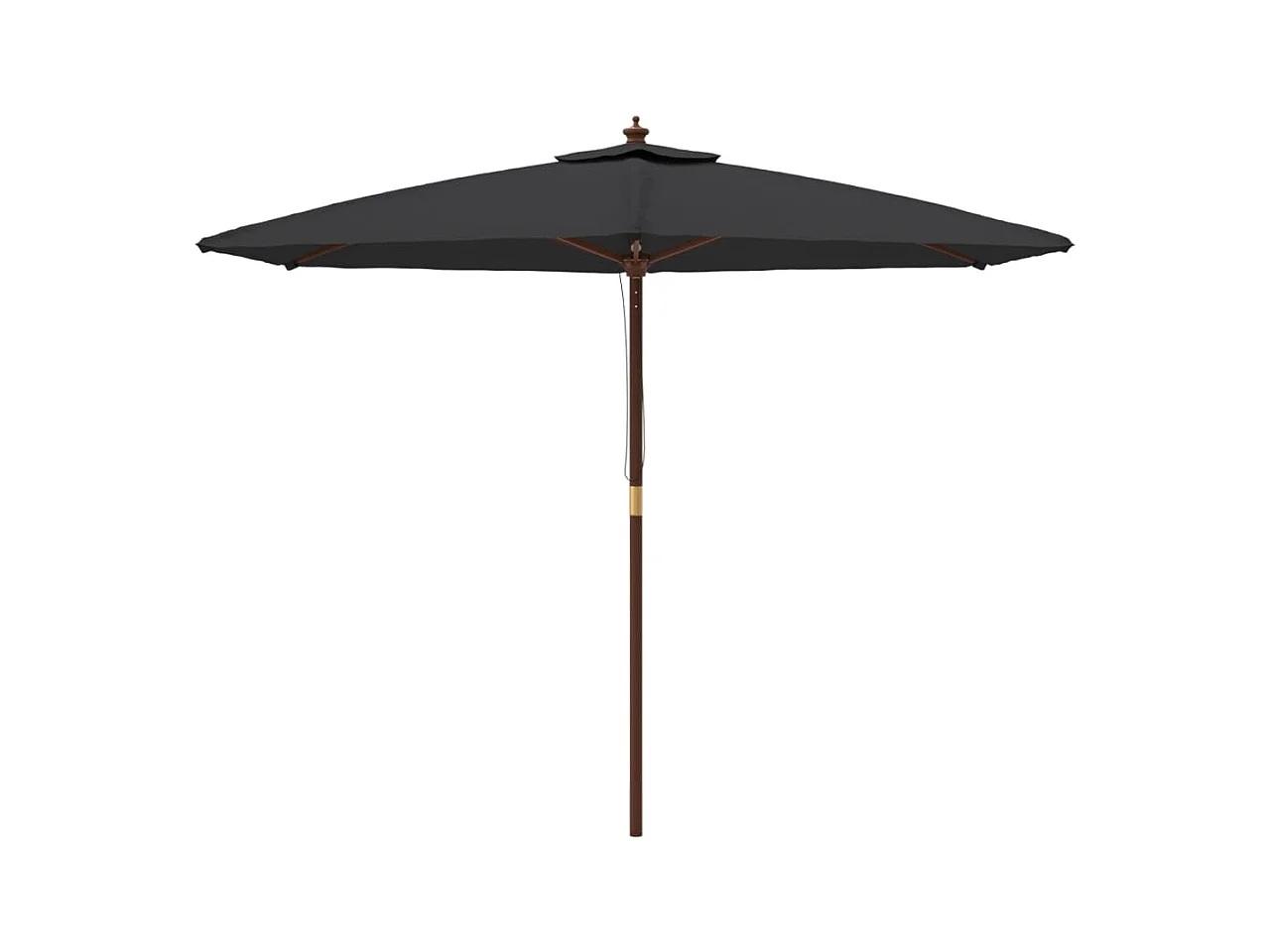 Sophie-Sandrine  Parasol met houten paal 299x240 cm zwart