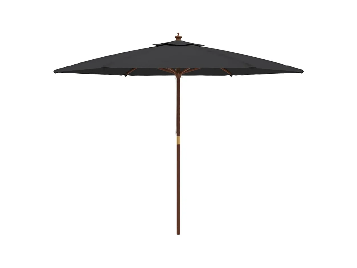 Sophie-Sandrine  Parasol met houten paal 299x240 cm zwart
