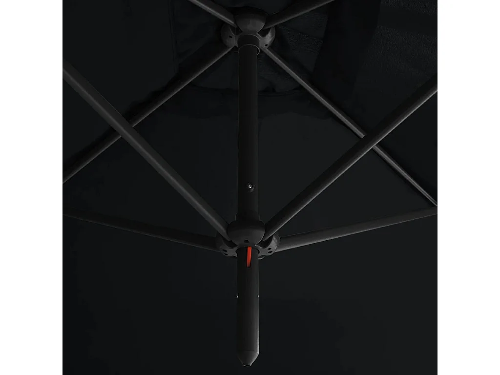 Clones  Parasol dubbel met stalen paal 600x300 cm zwart