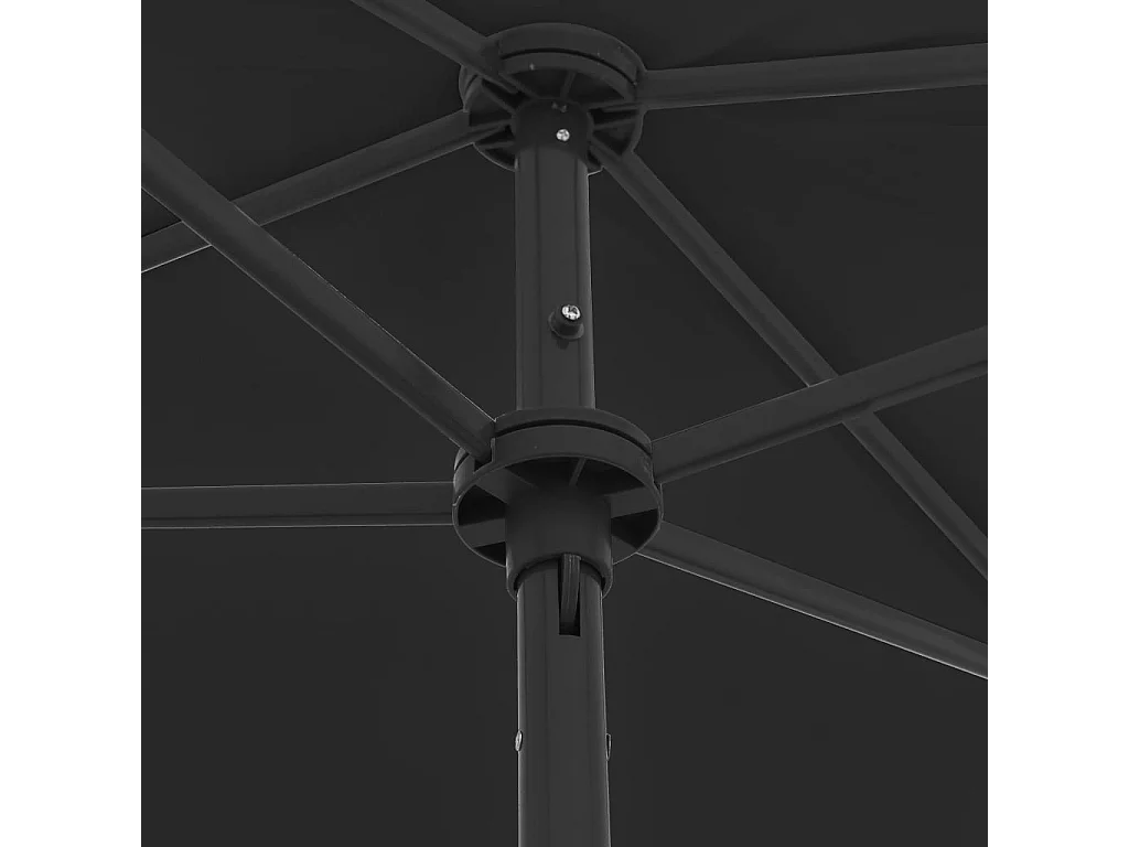 Roxanne  Sombrilla de playa negro 180x120 cm