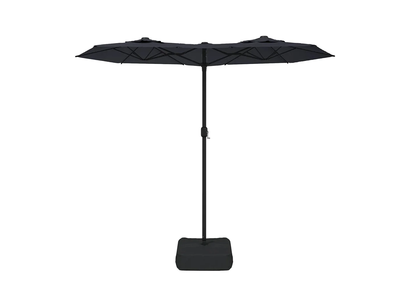 Eryx  Parasol de jardin à double tête noir 316x145 cm