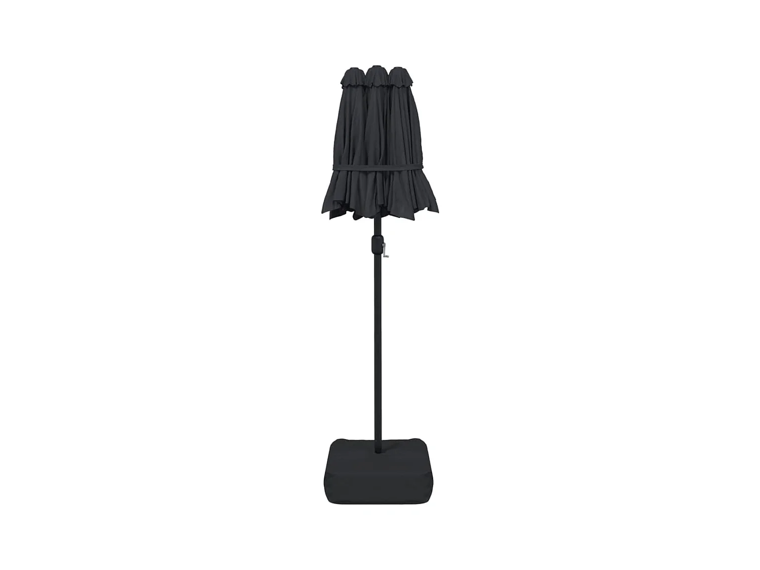 Eryx  Parasol de jardin à double tête noir 316x145 cm
