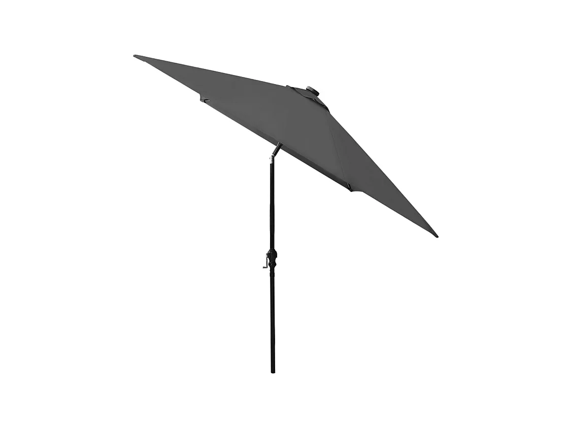 Prudence  Parasol de jardin avec LED et mât en acier anthracite 2x3 m