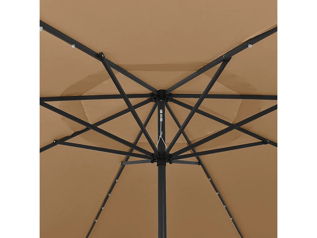 Brintir  Parasol met LED-verlichting 400 cm taupe