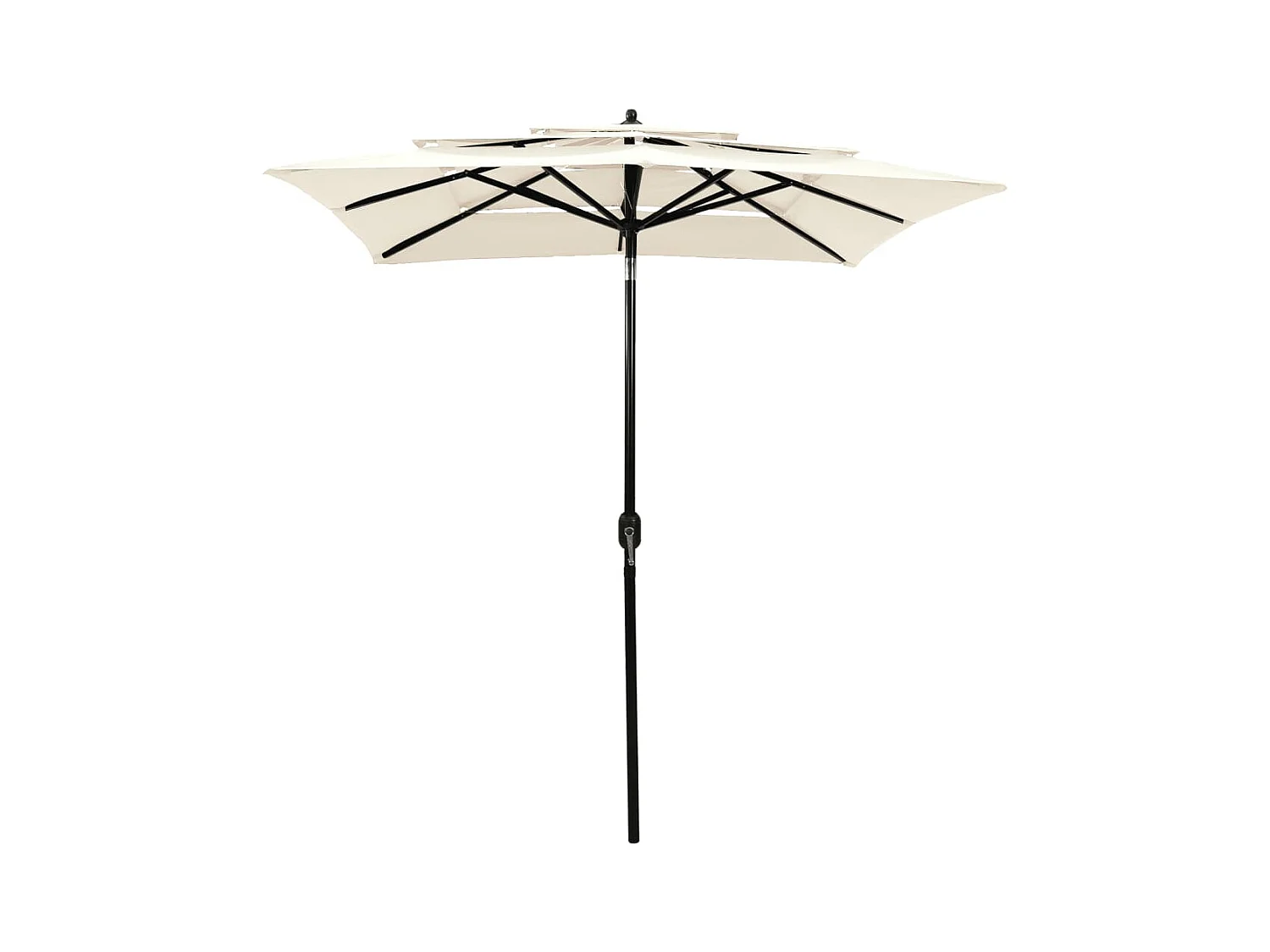 Mart  Parasol de jardin à 3 niveaux avec mât en aluminium sable 2x2 m