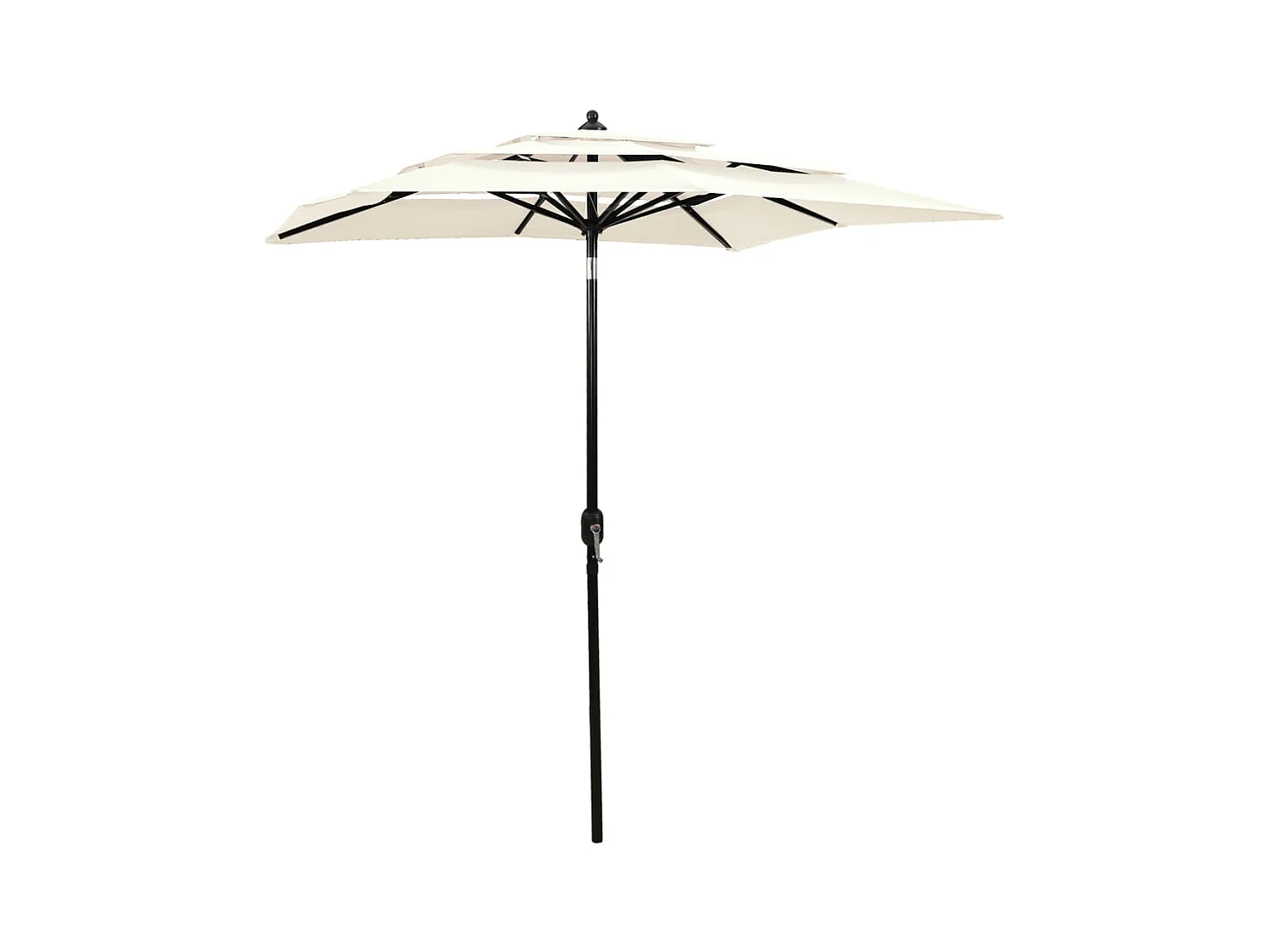 Mart  Parasol de jardin à 3 niveaux avec mât en aluminium sable 2x2 m