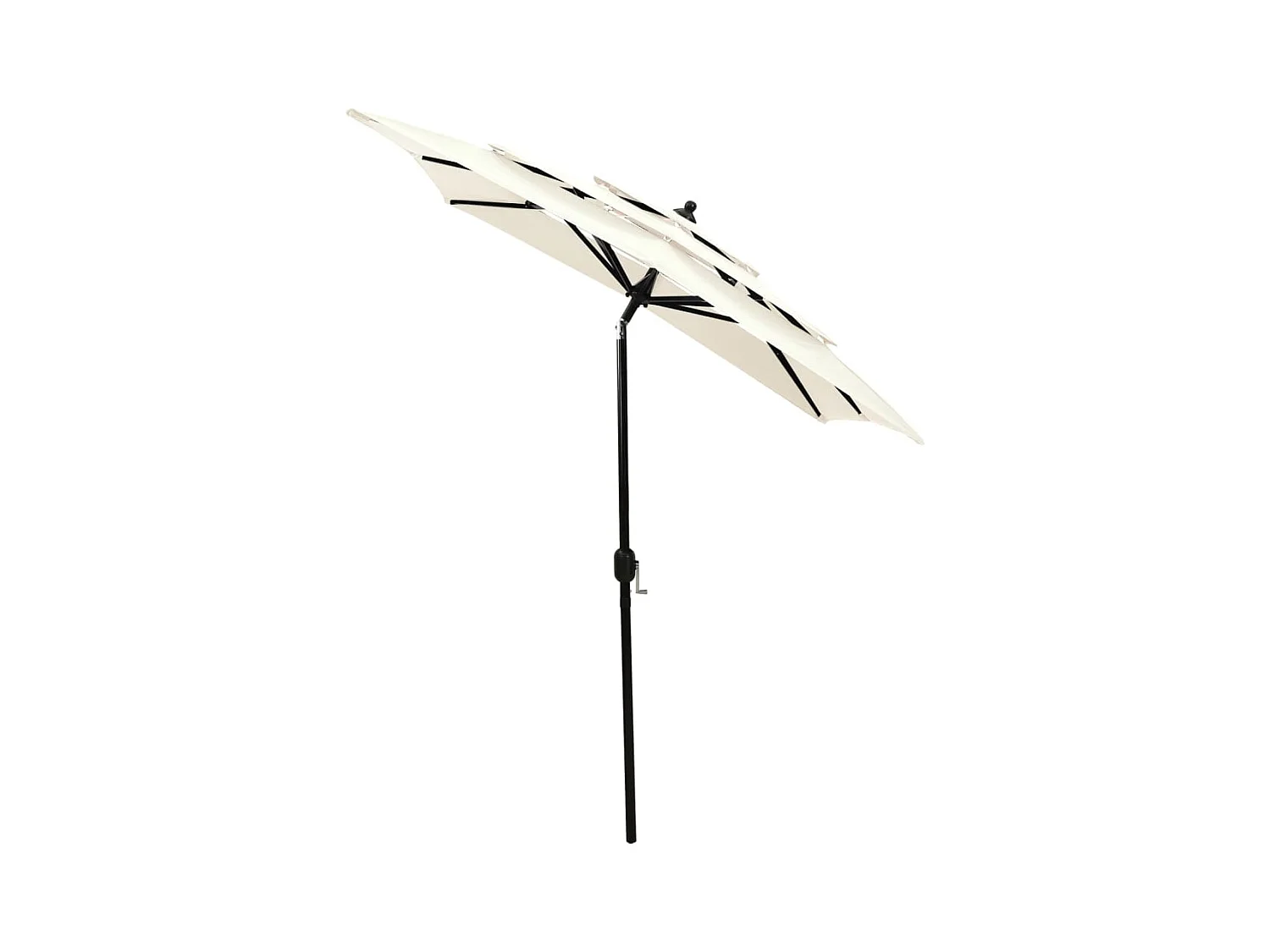 Mart  Parasol de jardin à 3 niveaux avec mât en aluminium sable 2x2 m