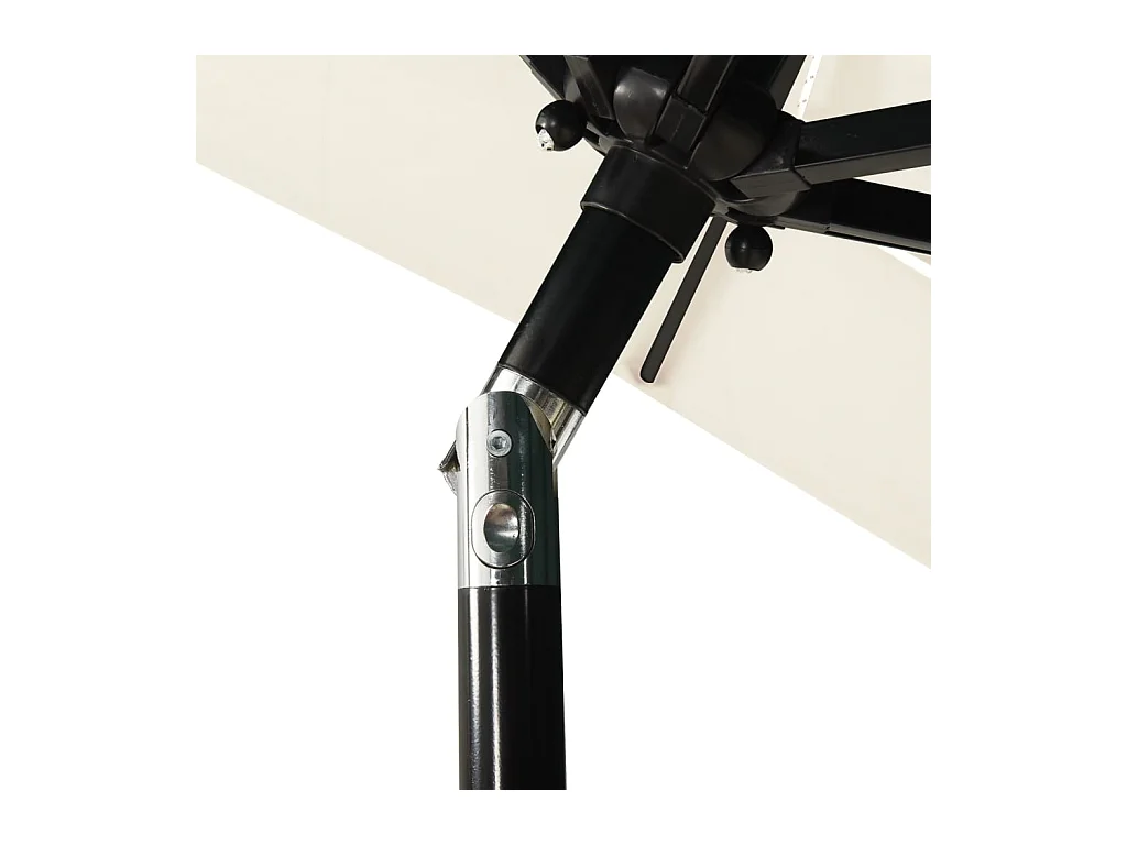 Mart  Parasol de jardin à 3 niveaux avec mât en aluminium sable 2x2 m