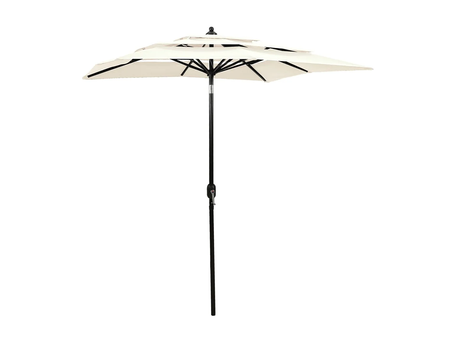Mart  Parasol de jardin à 3 niveaux avec mât en aluminium sable 2x2 m
