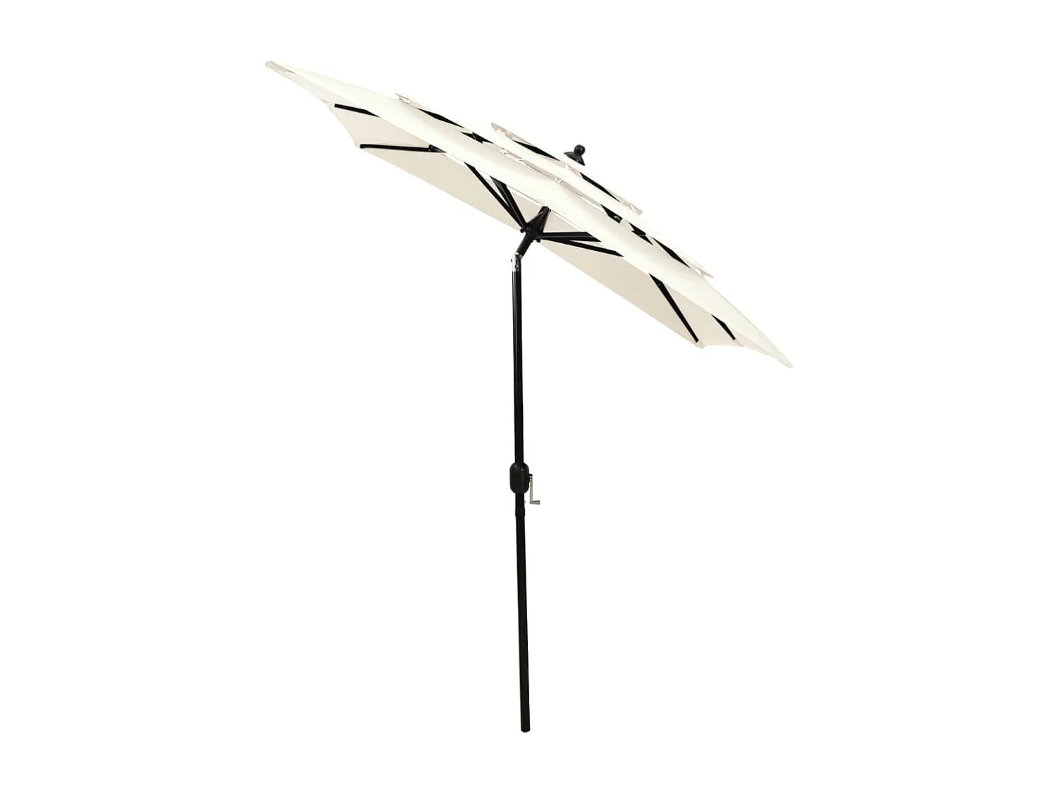 Mart  Parasol de jardin à 3 niveaux avec mât en aluminium sable 2x2 m
