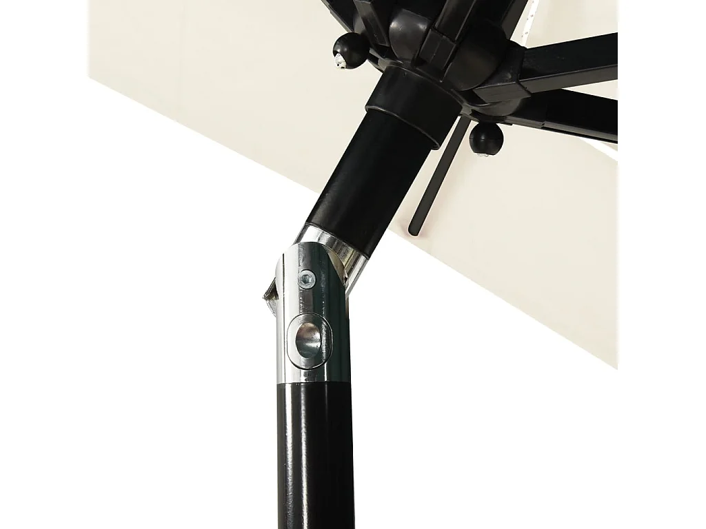 Mart  Parasol de jardin à 3 niveaux avec mât en aluminium sable 2x2 m