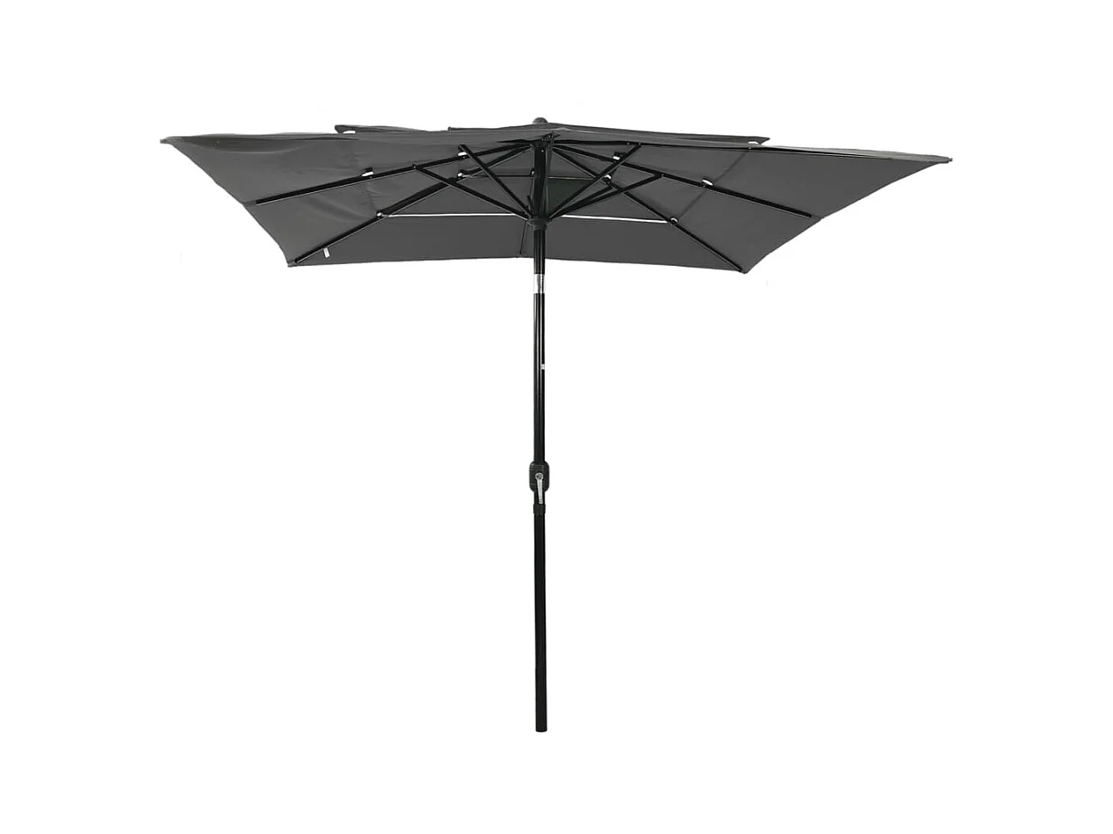 Mart  Parasol de jardin à 3 niveaux avec mât en aluminium anthracite