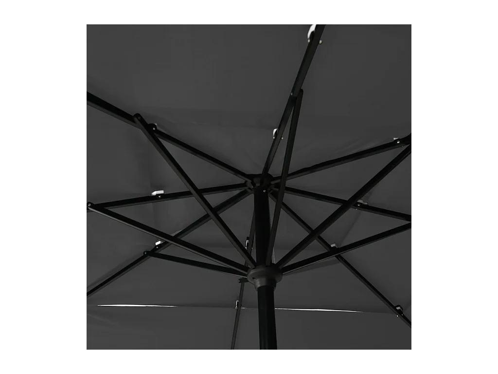 Mart  Parasol de jardin à 3 niveaux avec mât en aluminium anthracite
