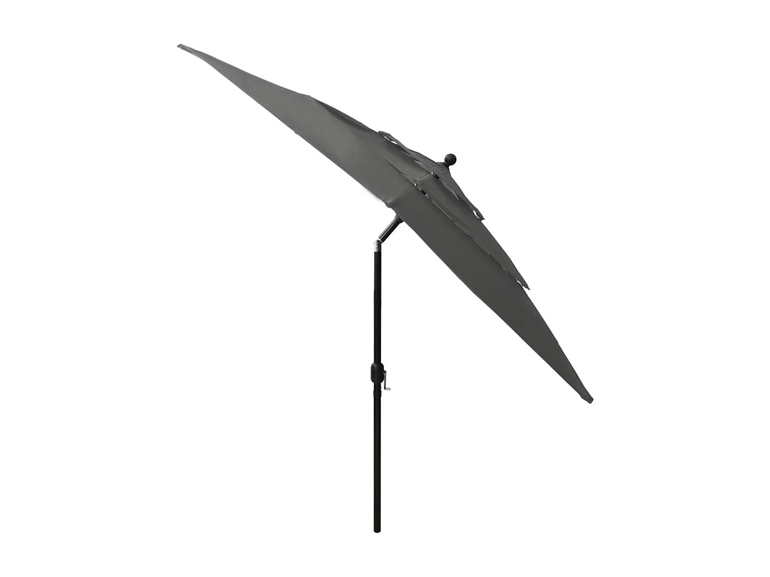 Mart  Parasol de jardin à 3 niveaux avec mât en aluminium anthracite