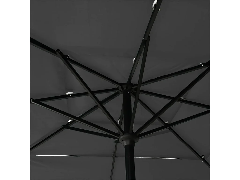Mart  Parasol de jardin à 3 niveaux avec mât en aluminium anthracite