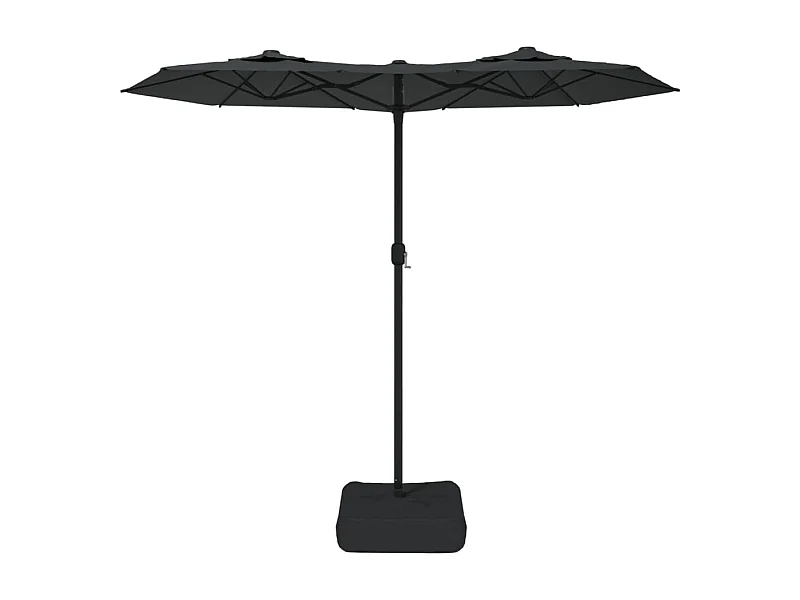 Vanyra  Parasol de jardin à double tête avec LED anthracite 316x145 cm