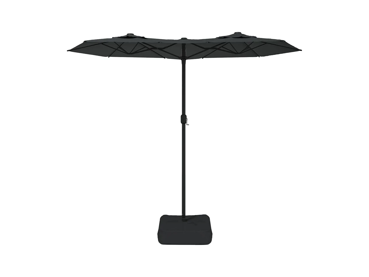 Vanyra  Parasol de jardin à double tête avec LED anthracite 316x145 cm