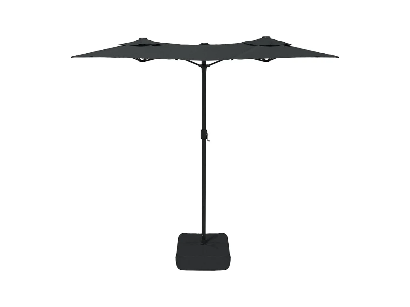 Vanyra  Parasol de jardin à double tête avec LED anthracite 316x145 cm