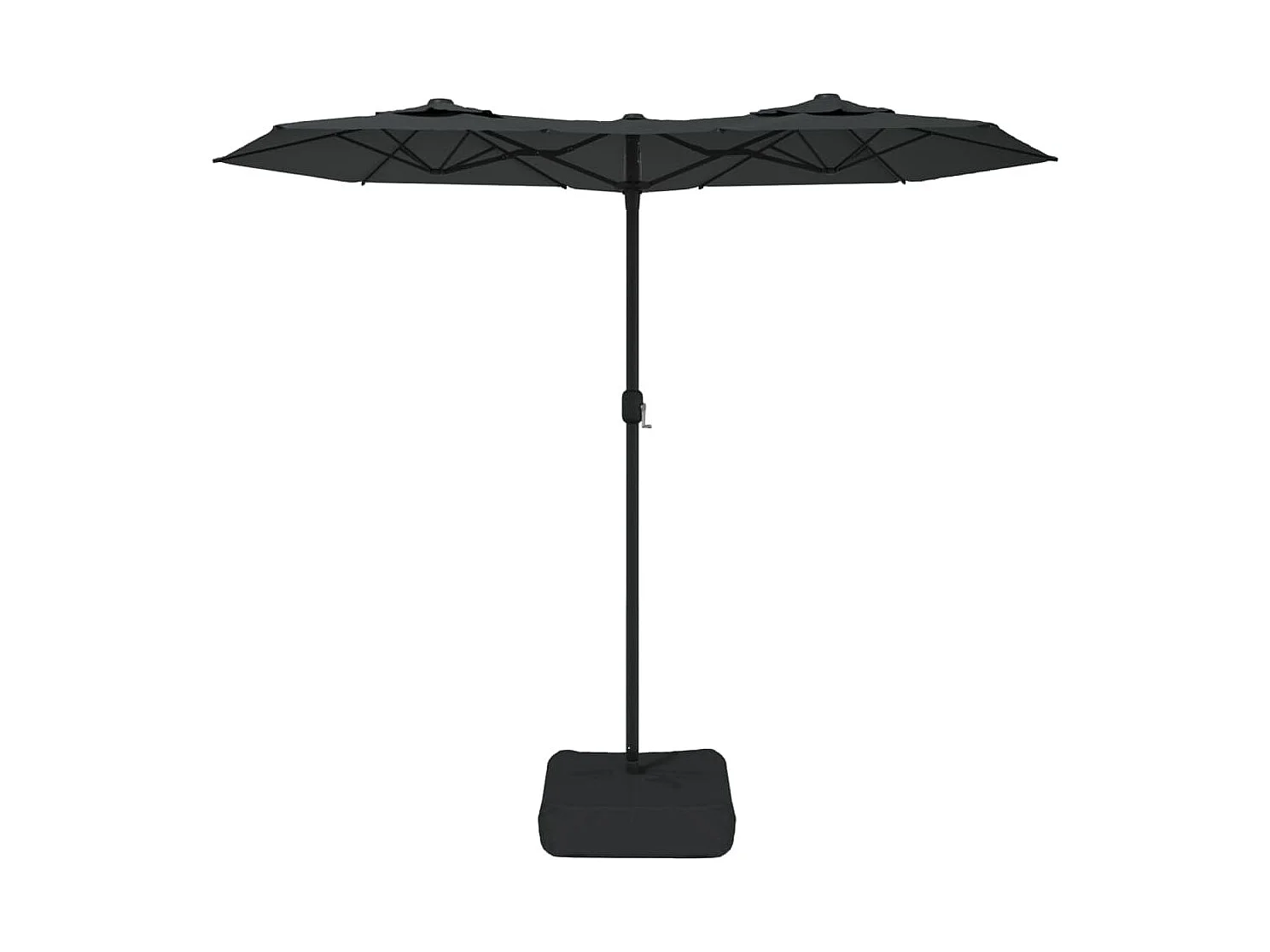 Vanyra  Parasol de jardin à double tête avec LED anthracite 316x145 cm