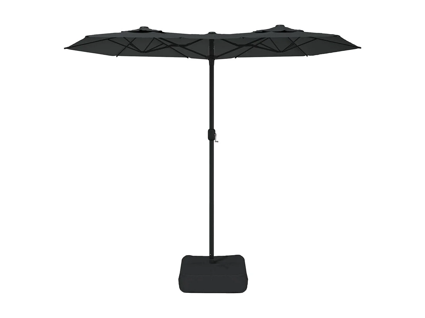 Vanyra  Parasol de jardin à double tête avec LED anthracite 316x145 cm