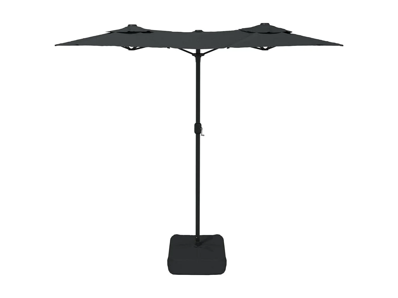 Vanyra  Parasol de jardin à double tête avec LED anthracite 316x145 cm