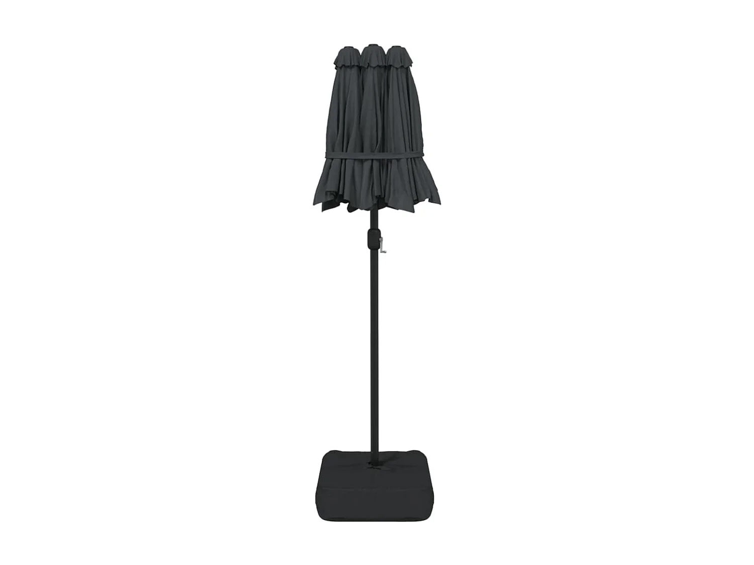 Vanyra  Parasol de jardin à double tête avec LED anthracite 316x145 cm