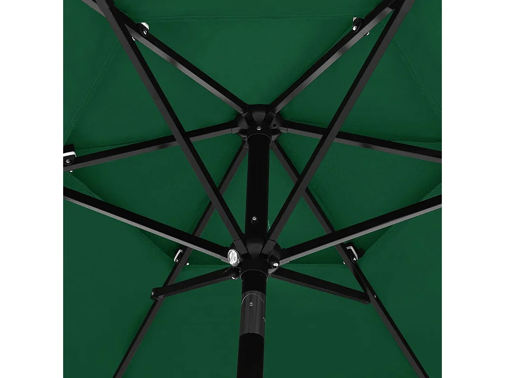 Nijkerk  Parasol 3-laags met aluminium paal 2,5 m groen