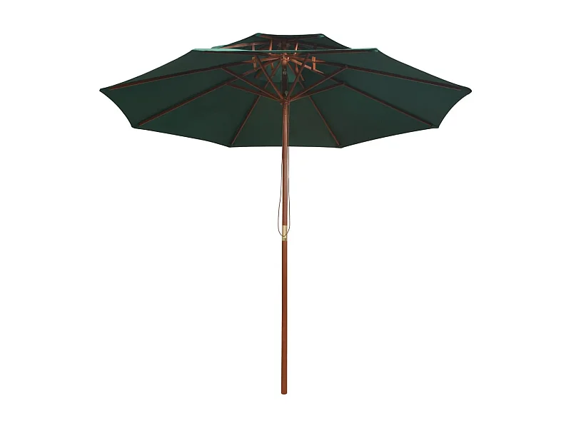 Faylyn  Dubbeldekker parasol 270x270 cm houten paal groen
