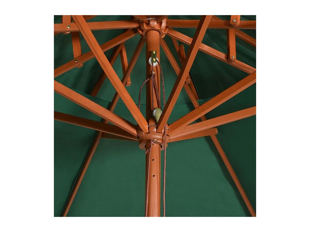 Faylyn  Parasol à deux étages avec poteau en bois 270 x 270 cm vert