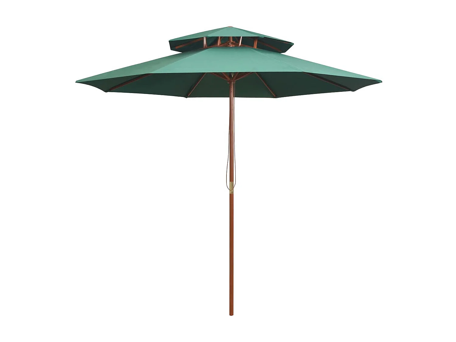 Faylyn  Parasol à deux étages avec poteau en bois 270 x 270 cm vert