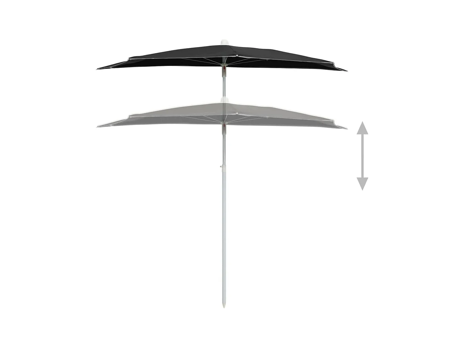 Hancock  Parasol half met paal 180x90 cm zwart